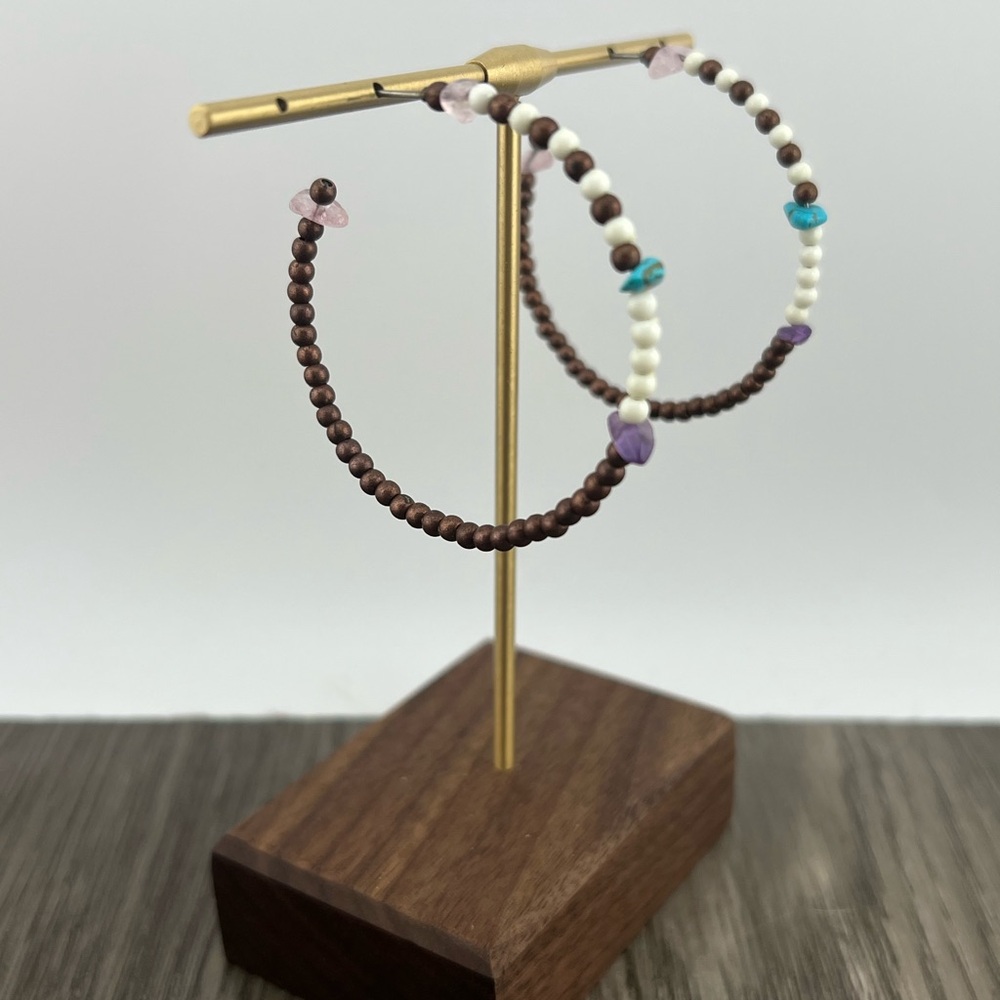 Elegant Beaded Hoop Earrings
